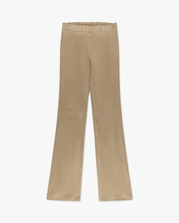 Sandfarbene Stretch Velour Hose von Stouls