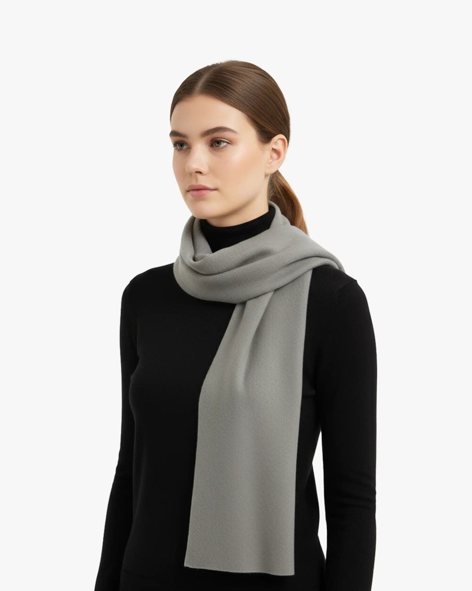 Sandfarbener zweifädiger Cashmere Cape - Schal von Lunaria - Knitwear LUNARIA