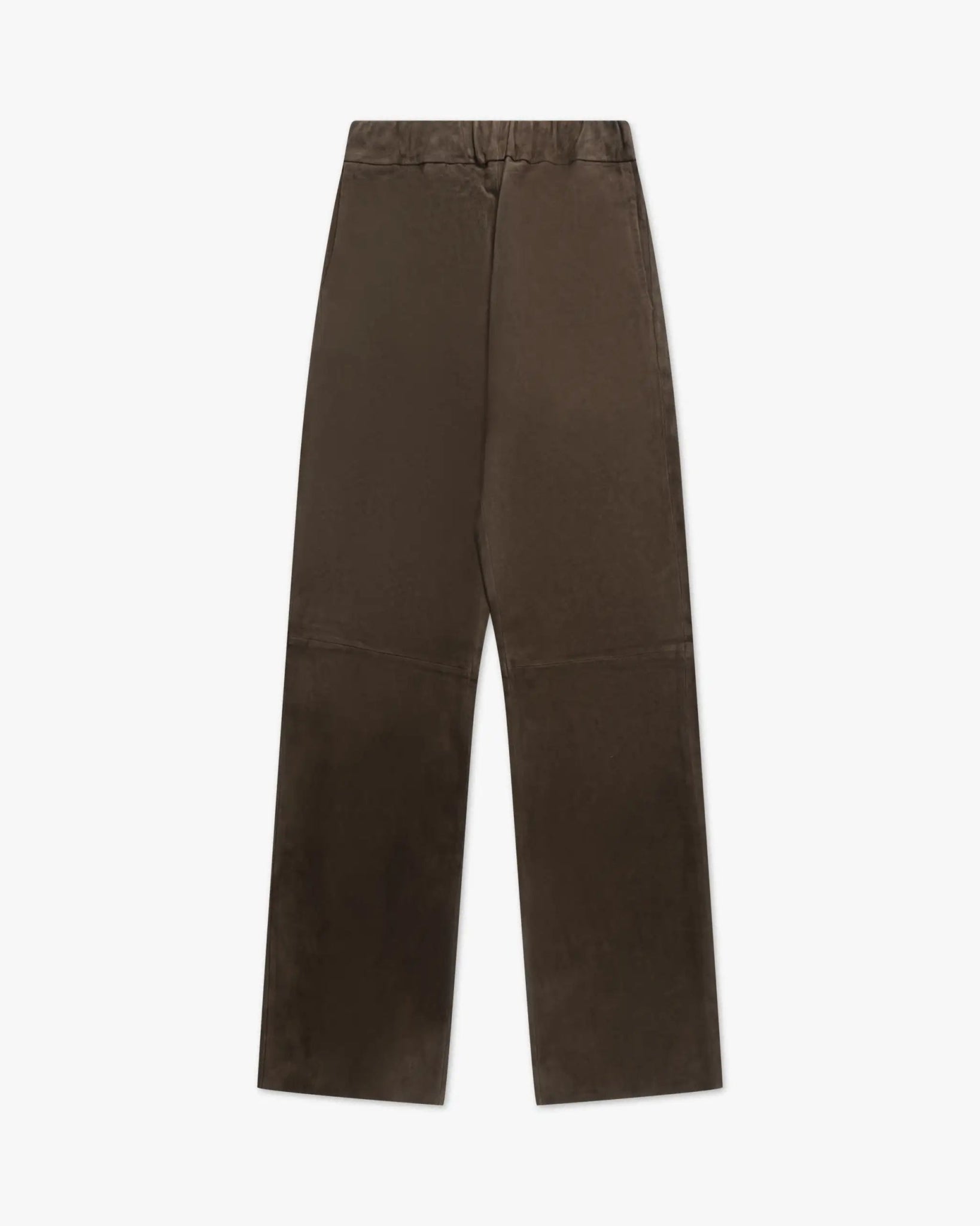Schokoladenbraune Stretchvelour Leder Wide Leg Hose von Novelle - Trousers NOVELLE