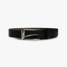 Schwarz - Sterlingsilber 250mm Kalbs Nappa mit Krokoprägung von Reptiles House - Belts GIANCARLO NEVOL