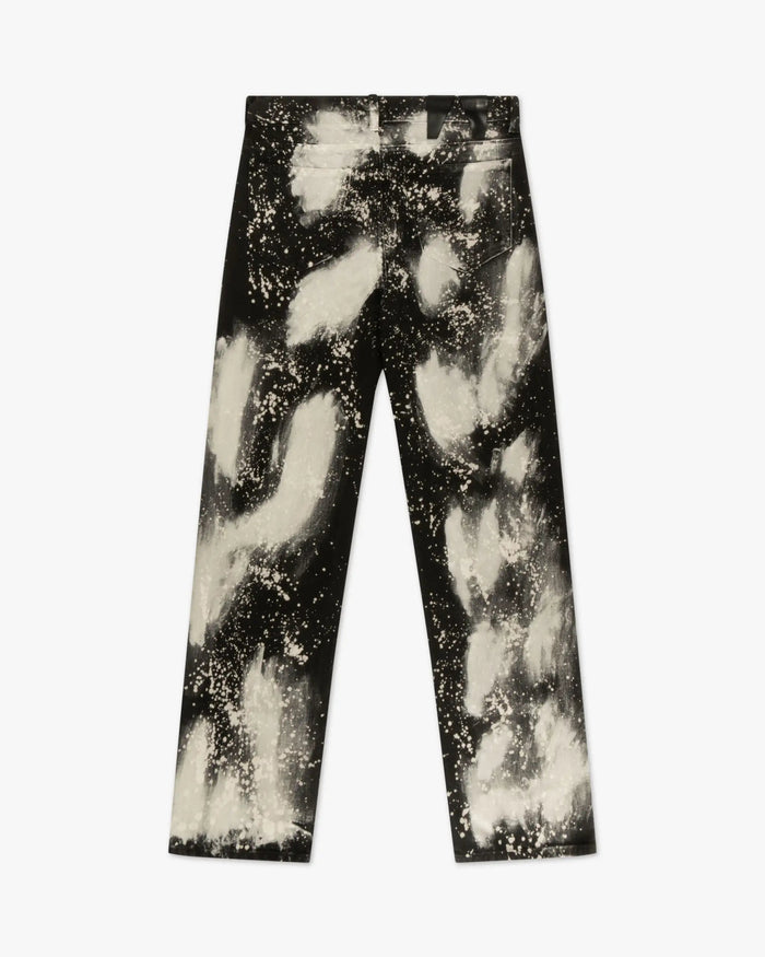 Schwarz weiße lange 5 Pocket Batik Jeans von Dark Pack