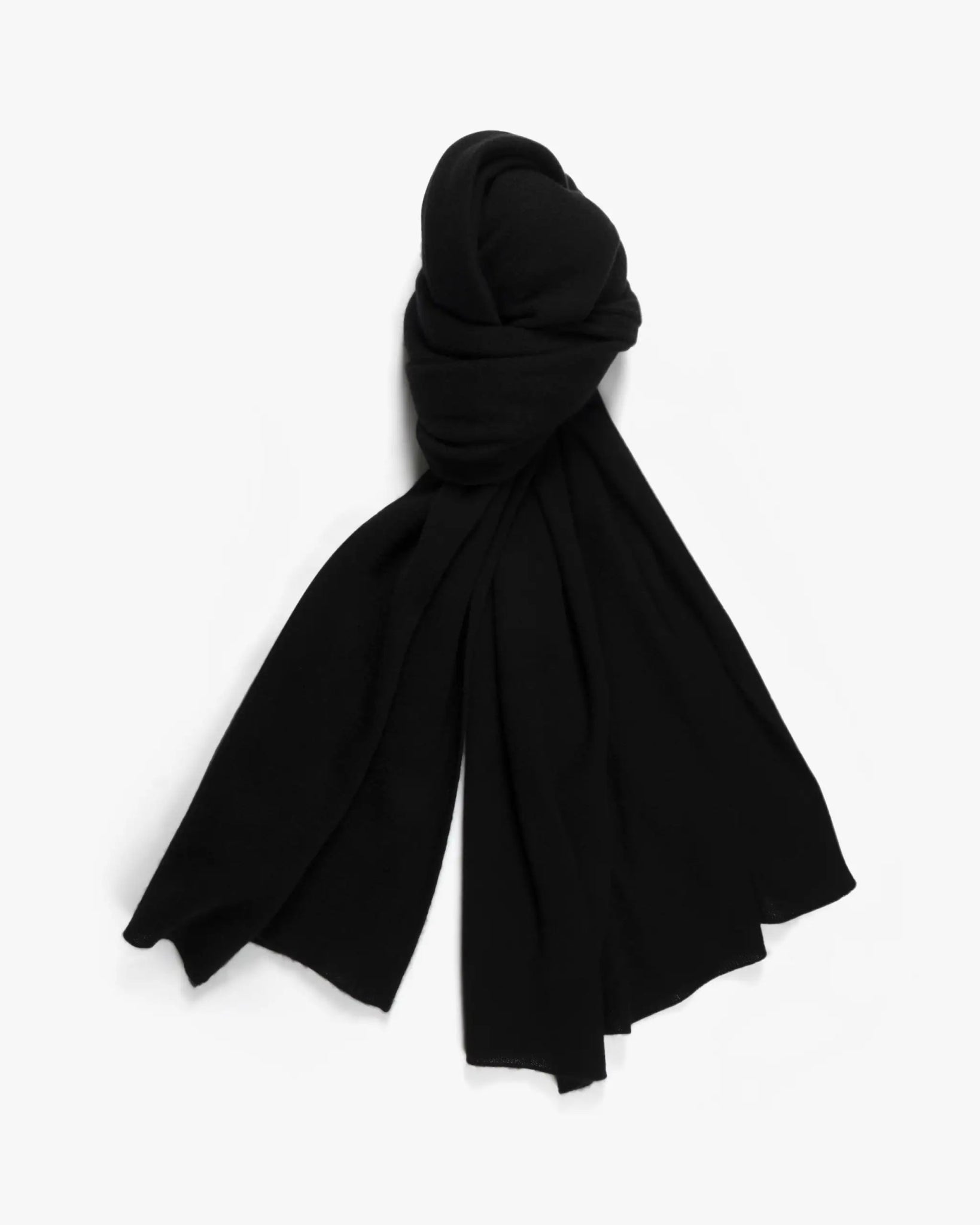 Schwarze 2 Fädige Cashmere Stola von Lunaria - Knitwear LUNARIA