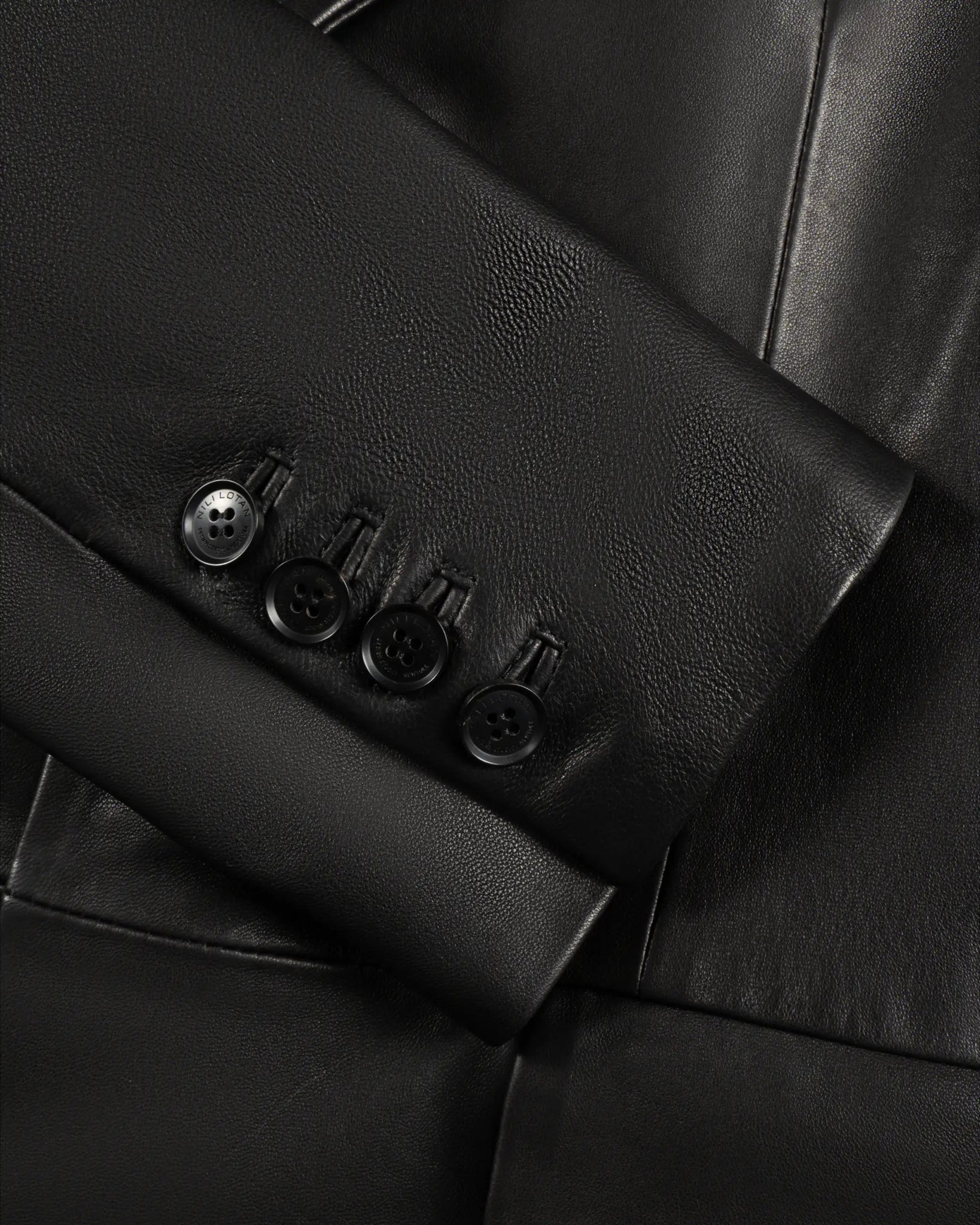 Schwarze Belmonde Leder Tailored Jacke von Nili Lotan - Blazers NILI LOTAN