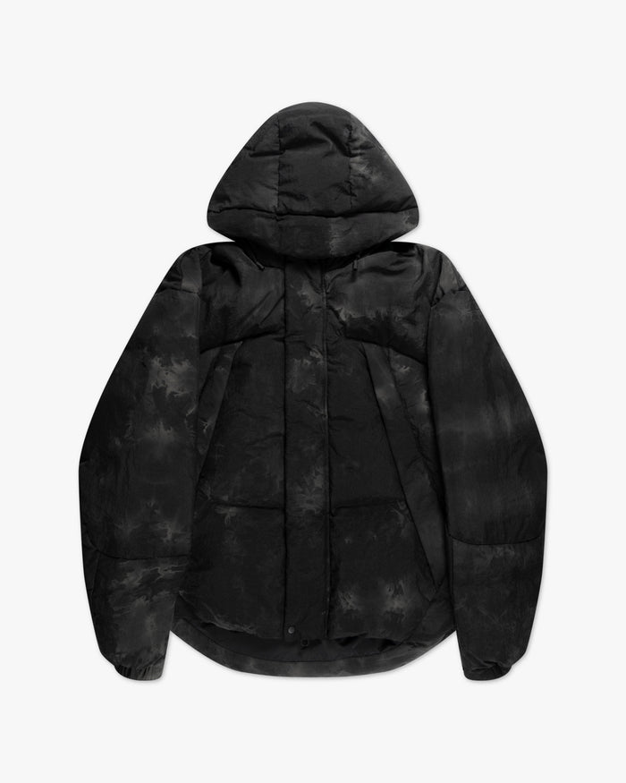 Schwarze Camouflage Kapuzen Daunen Jacke von JG1