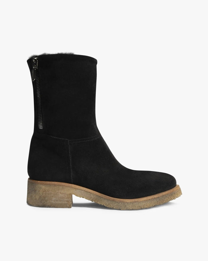 Schwarze Fell Stiefelette von Rocco P.