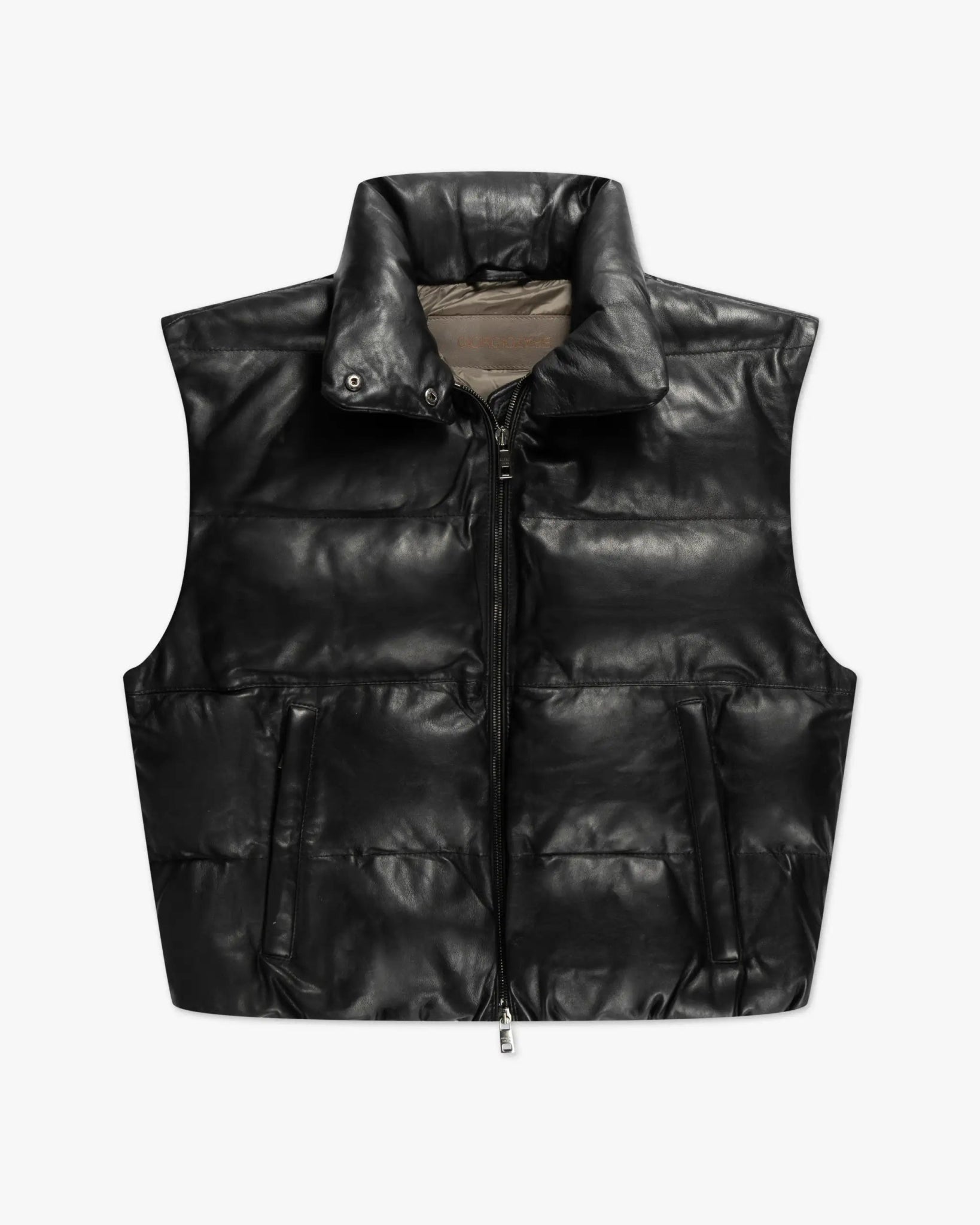 Schwarze Gefütterte Soft Nappa Daunen Weste von Giorgio Brato - Vests GIORGIO BRATO