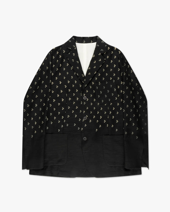 Schwarze Jacquard-Kimono Oversize Blazerjacke von Ibrigu