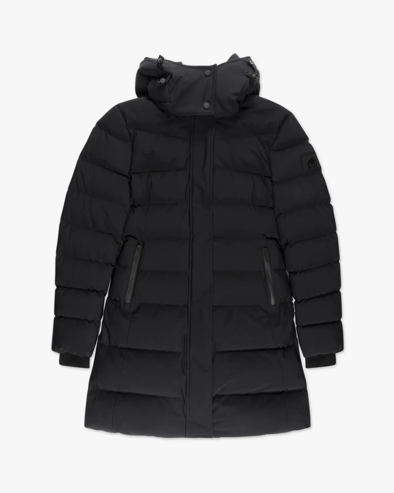Schwarze lange Heavy Canvas Slim Fit Jacke von Moose Knuckles - Coats & Jackets MOOSE KNUCKLES
