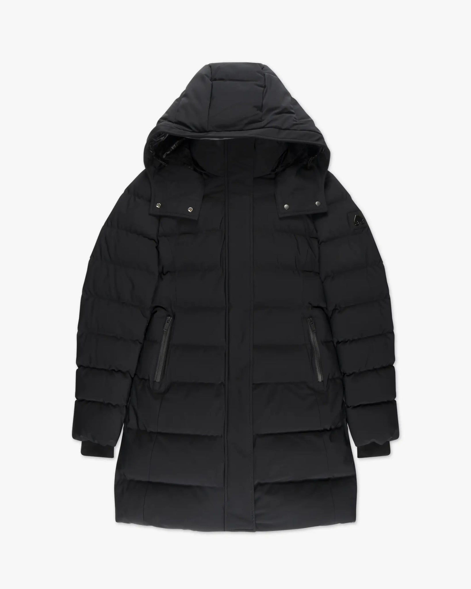 Schwarze lange Heavy Canvas Slim Fit Jacke von Moose Knuckles - Coats & Jackets MOOSE KNUCKLES