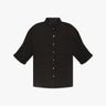 Schwarze Leinen Jersey Oversize Tunika von 120% Lino - Blouses LINO 120%