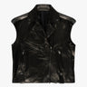 Schwarze Plongee Lammleder Perfecto Bikerweste von Salvatore Santoro - Vests SALVATORE S.