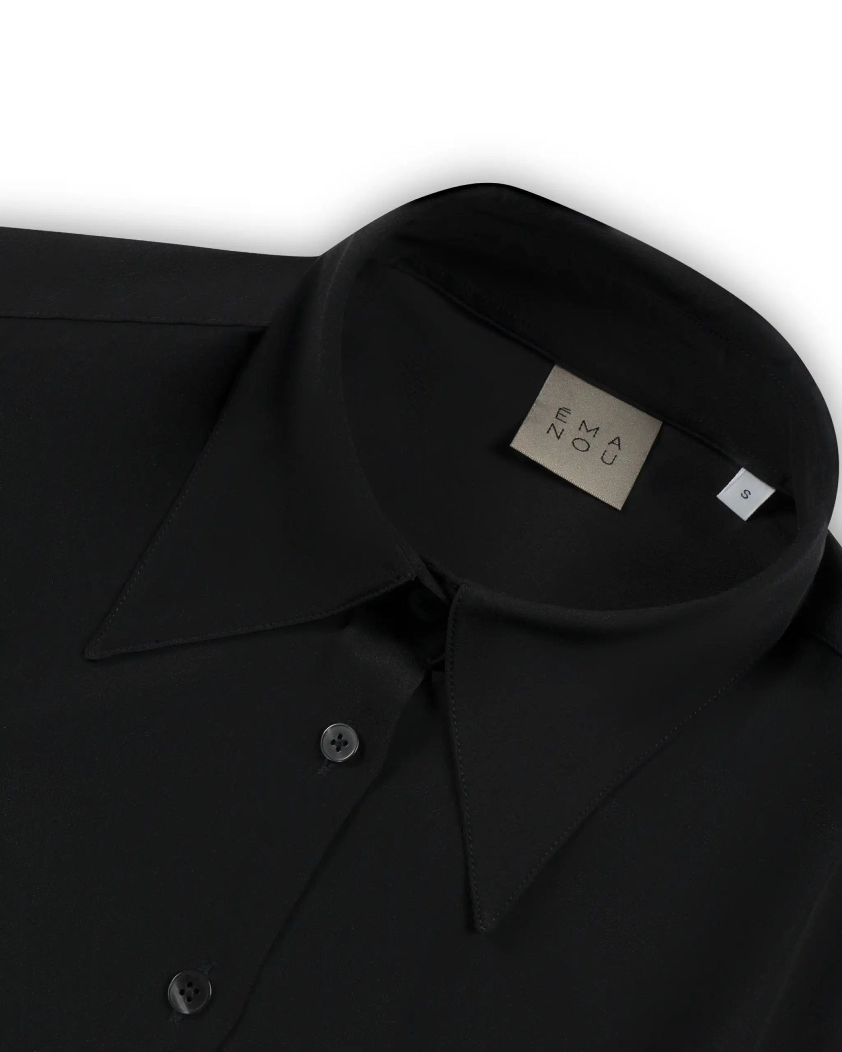 Schwarze Silk Acetate Bluse mit Manschetten von Emanou - Blouses EMANOU