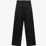Schwarze Stretchvelour Leder Wide Leg Hose von Novelle - Trousers NOVELLE