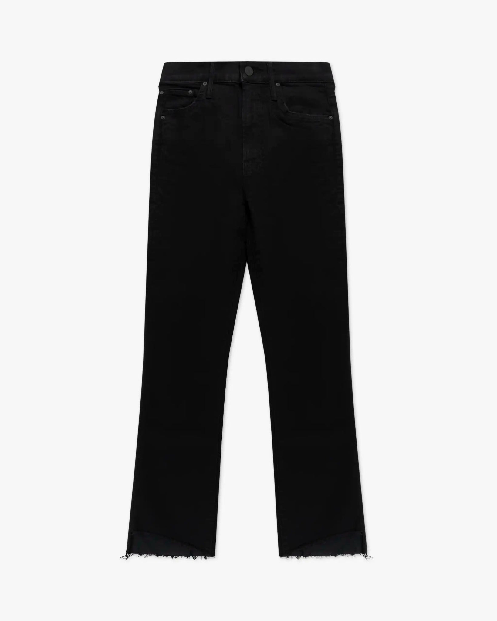 Schwarze The Insider Crop Step Fray Jeans Hose von Mother - Denim MOTHER