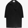 Schwarzer Gekochter Gepresster Uni Woll Drop Shoulder Mantel von Harris Wharf London - Coats & Jackets HARRIS WARF