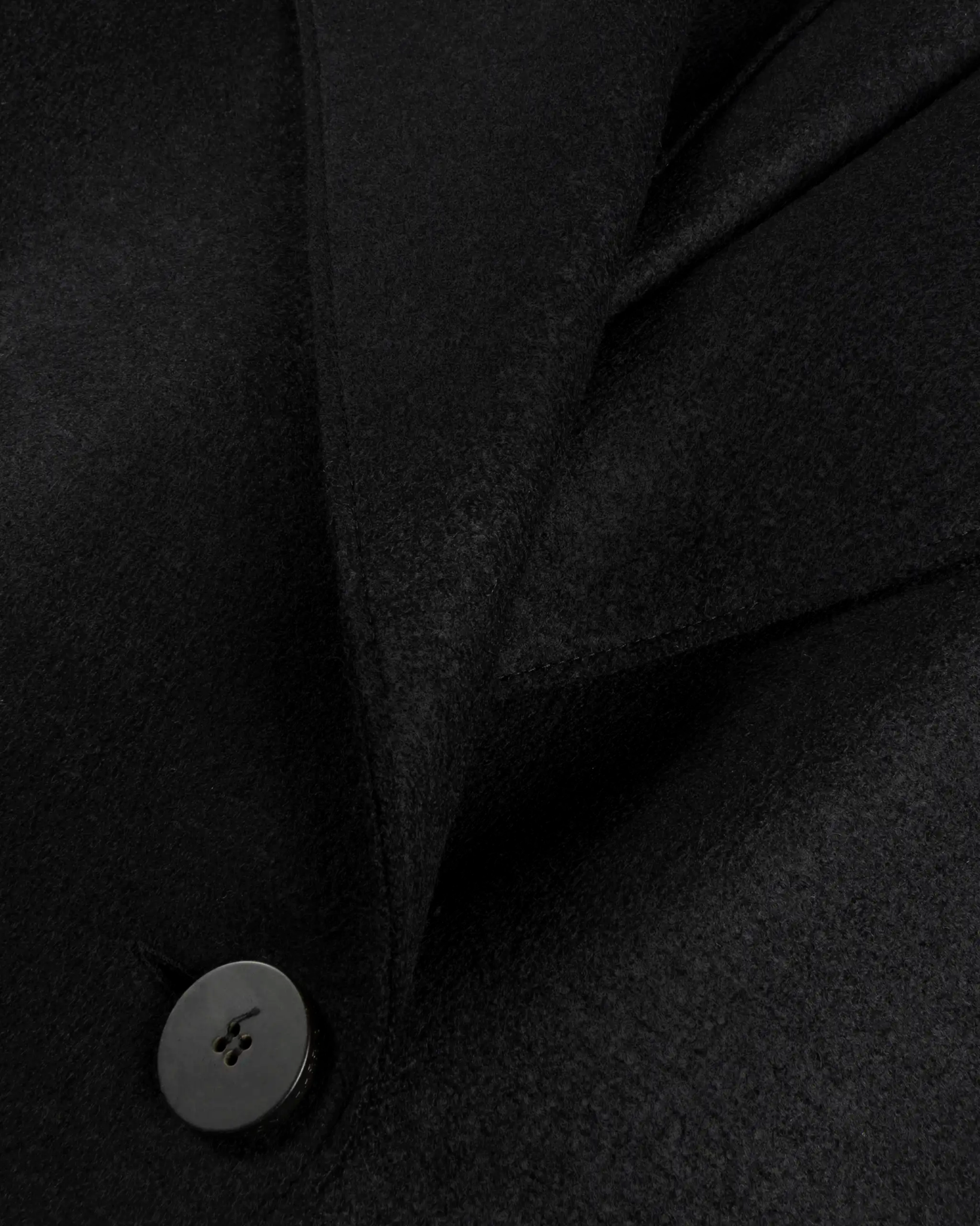 Schwarzer Gekochter Gepresster Uni Woll Drop Shoulder Mantel von Harris Wharf London - Coats & Jackets HARRIS WARF