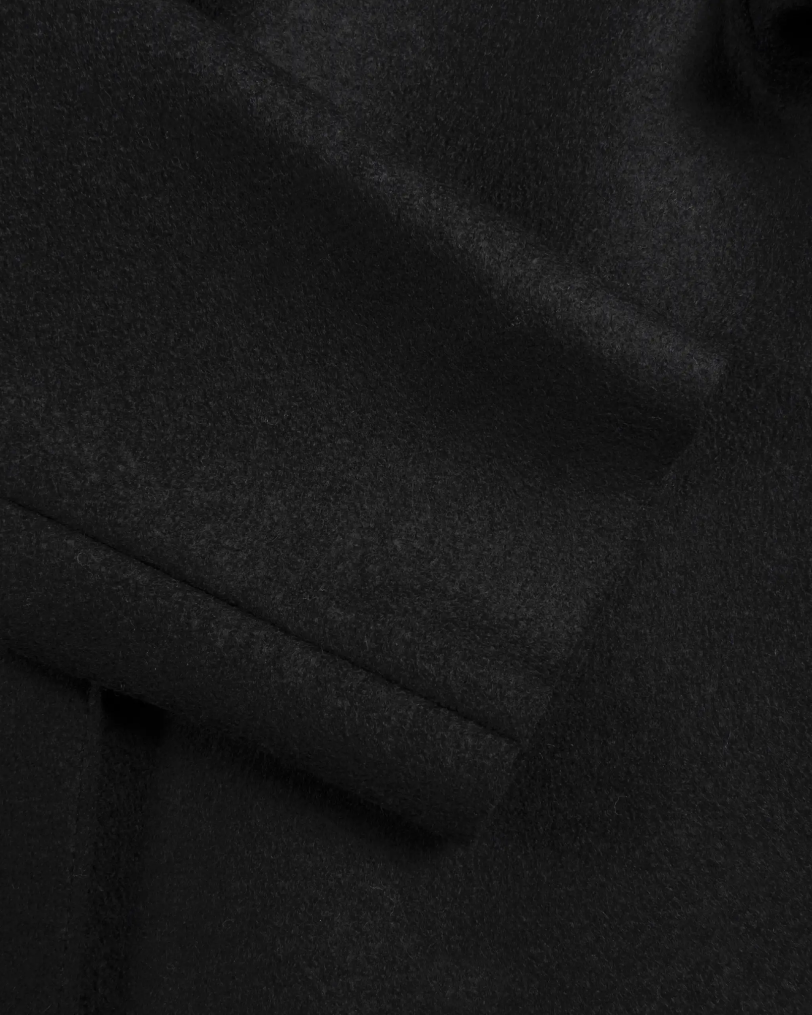 Schwarzer Gekochter Gepresster Uni Woll Drop Shoulder Mantel von Harris Wharf London - Coats & Jackets HARRIS WARF
