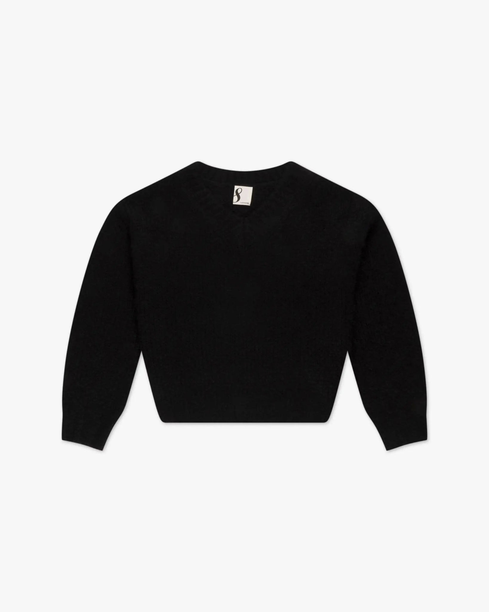 Schwarzer Grobstrick V - Ausschnitt Pullover von 8Cashmere - Knitwear 8 CASHMERE