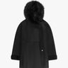 Schwarzer offener Parka mit Waschbärbesatz von Nigel Preston - Coats & Jackets NIGEL PRESTON