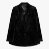 Schwarzer Zweireiher Stretch Panne Samt Blazer von Black Label - Blazers F.I.TBLACKLABEL