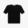 Schwarzes 2 Fädiges Cashmere Halbarm Boxy Shirt von Lunaria - Knitwear LUNARIA
