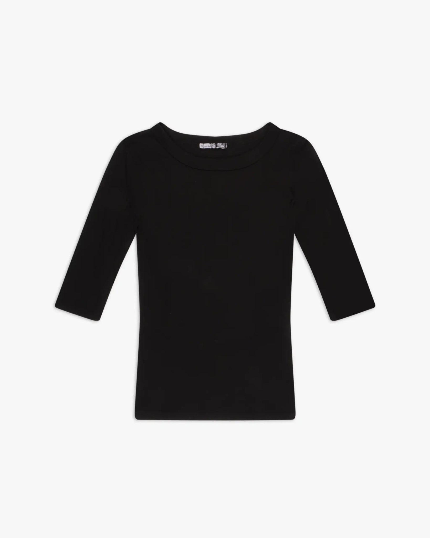 Schwarzes Bootsneck - Rippen - Shirt mit 3/4 - Ärmeln von Michael Stars - Shirts MICHAEL STARS