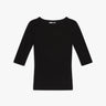 Schwarzes Bootsneck - Rippen - Shirt mit 3/4 - Ärmeln von Michael Stars - Shirts MICHAEL STARS