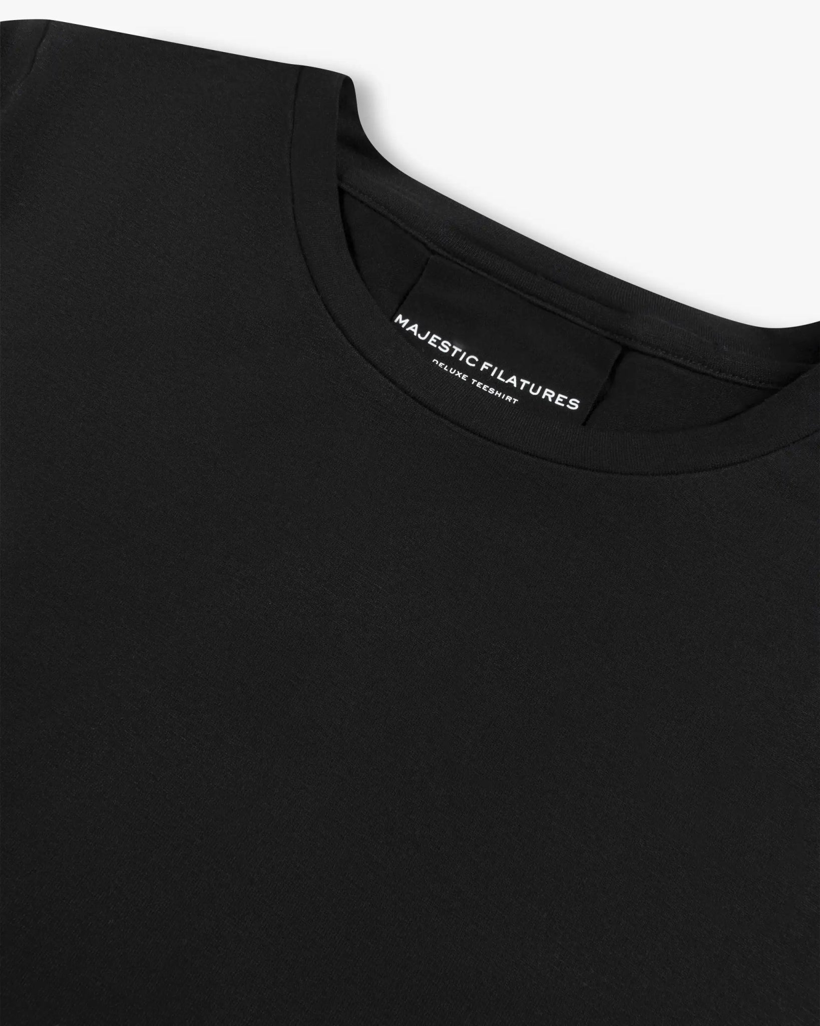 Schwarzes Kellerfalten Langarm Rundhals Shirt von Majestic Filatures Deluxe - Shirts MAJESTIC