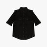 Schwarzes Kurzarm Safari Shirt aus Lamp Leather von Salvatore Santoro - Coats & Jackets SALVATORE S.