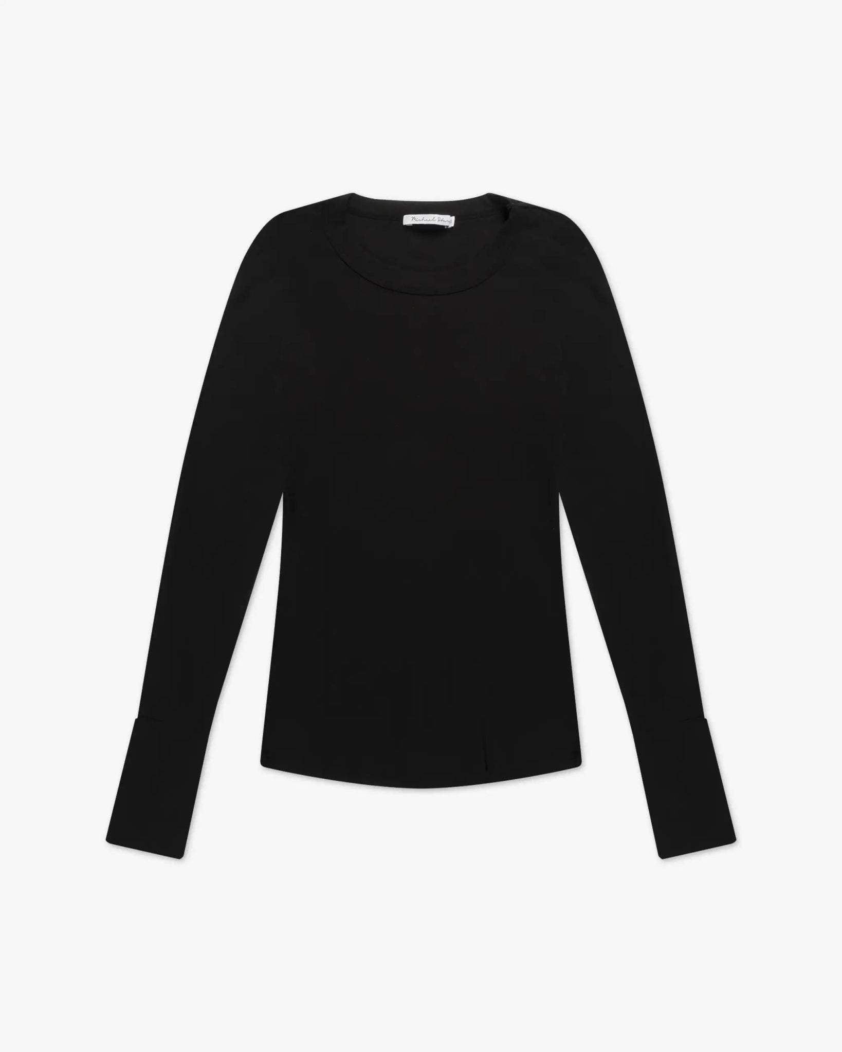 Schwarzes Long Sleeve Open Crew Neck T-Shirt von Michael Stars - Shirts MICHAEL STARS