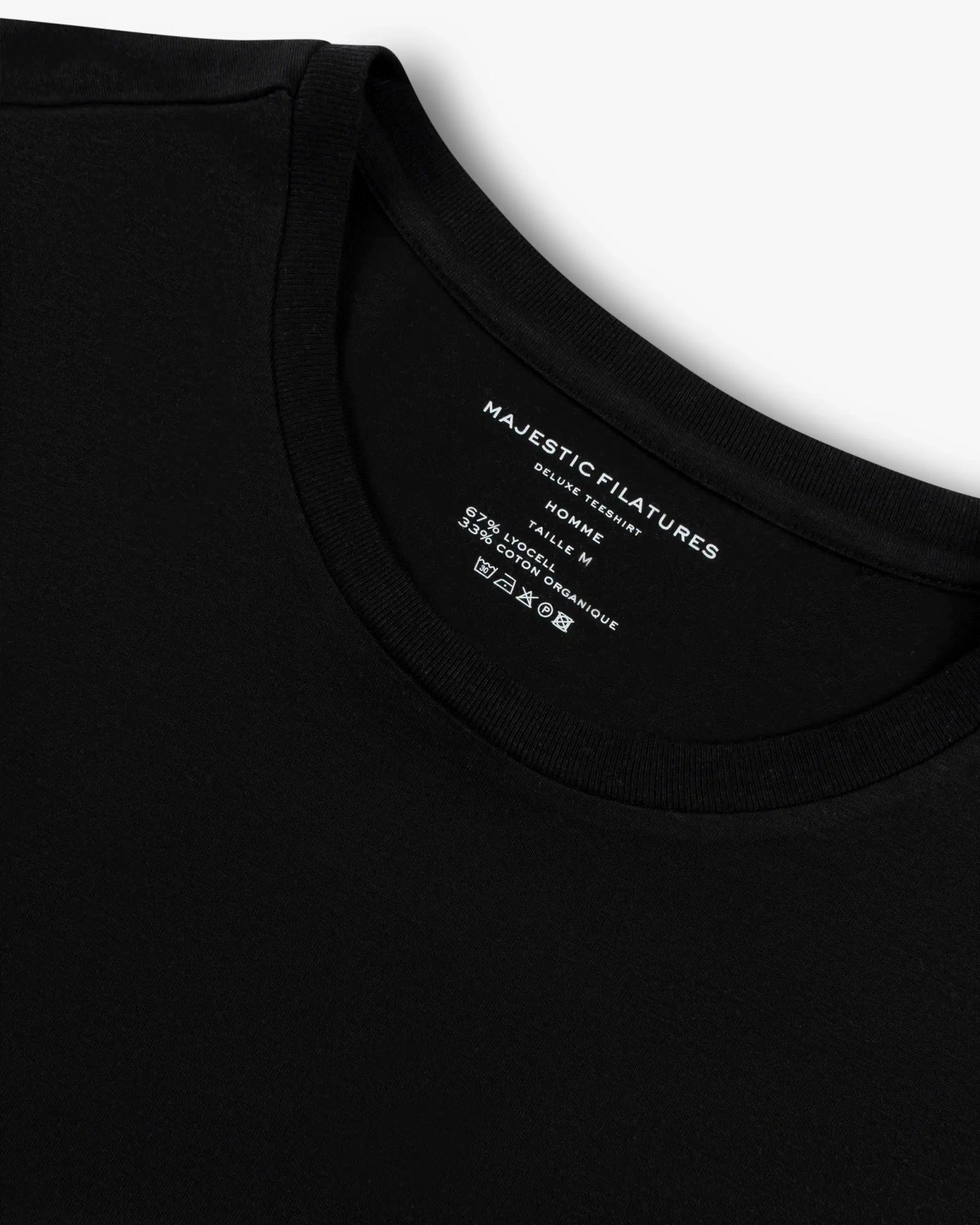 Schwarzes Rundhalbsarm T-Shirt von Majestic Filatures - Shirts MAJESTIC