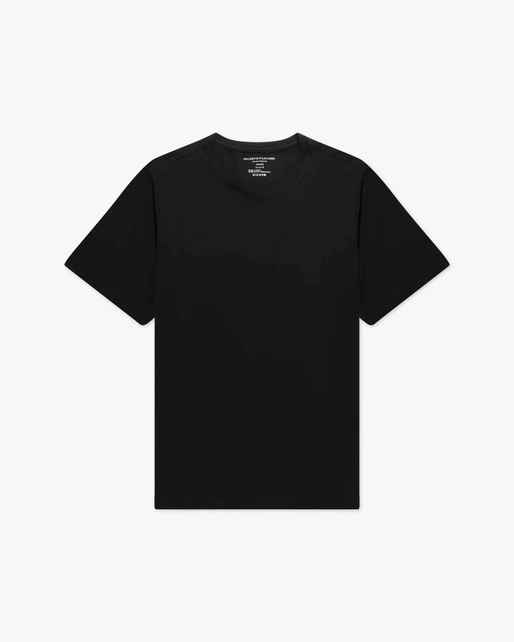 Schwarzes Rundhalbsarm T-Shirt von Majestic Filatures - Shirts MAJESTIC