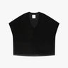 Schwarzes Ungefüttertes Veloursleder V - Shirt von Emmeti - Shirts EMMENTI LEATHER