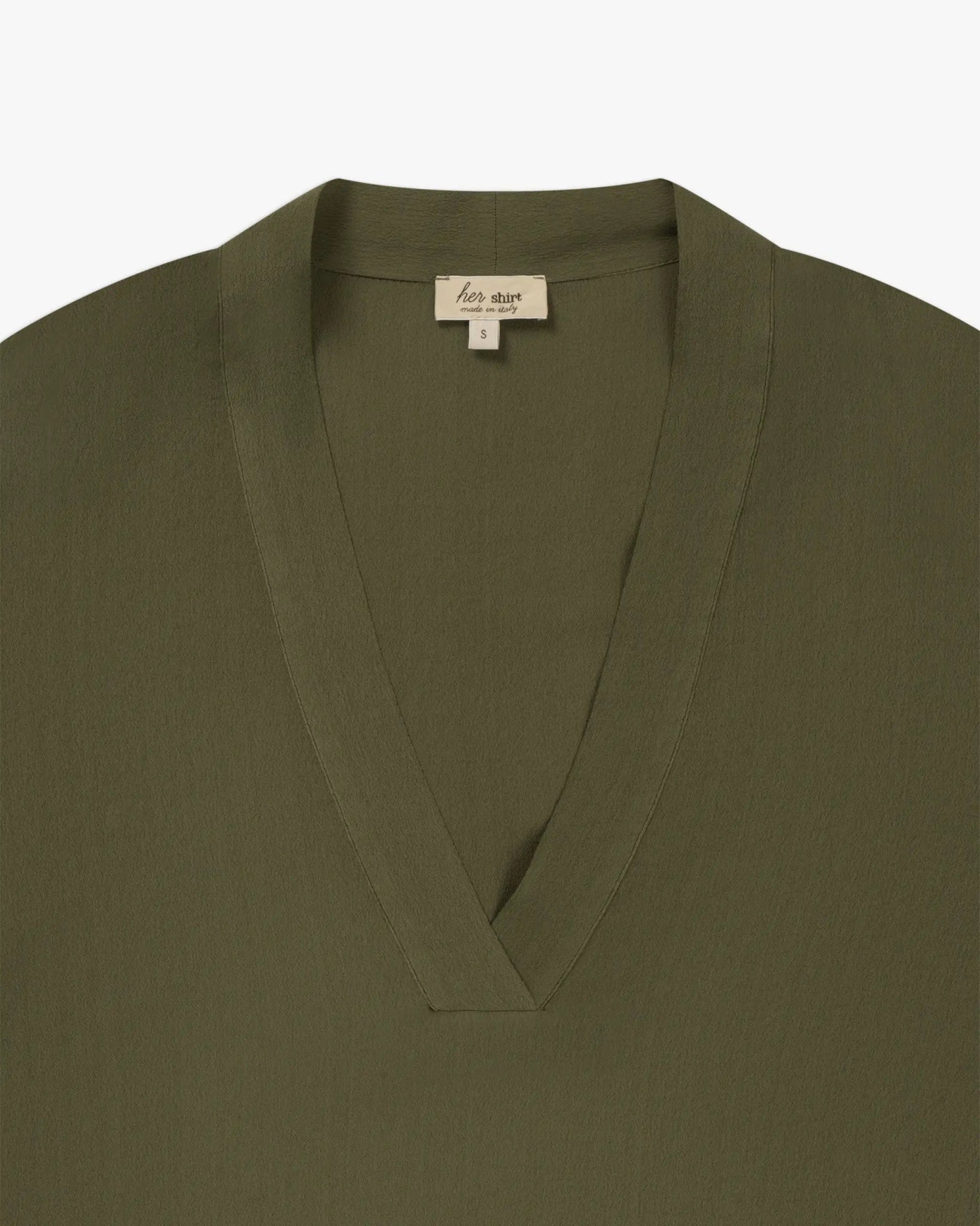 Seiden - Viscose - Crêpe V - Ausschnitt Bluse von Her Shirt - Blouses HER SHIRT