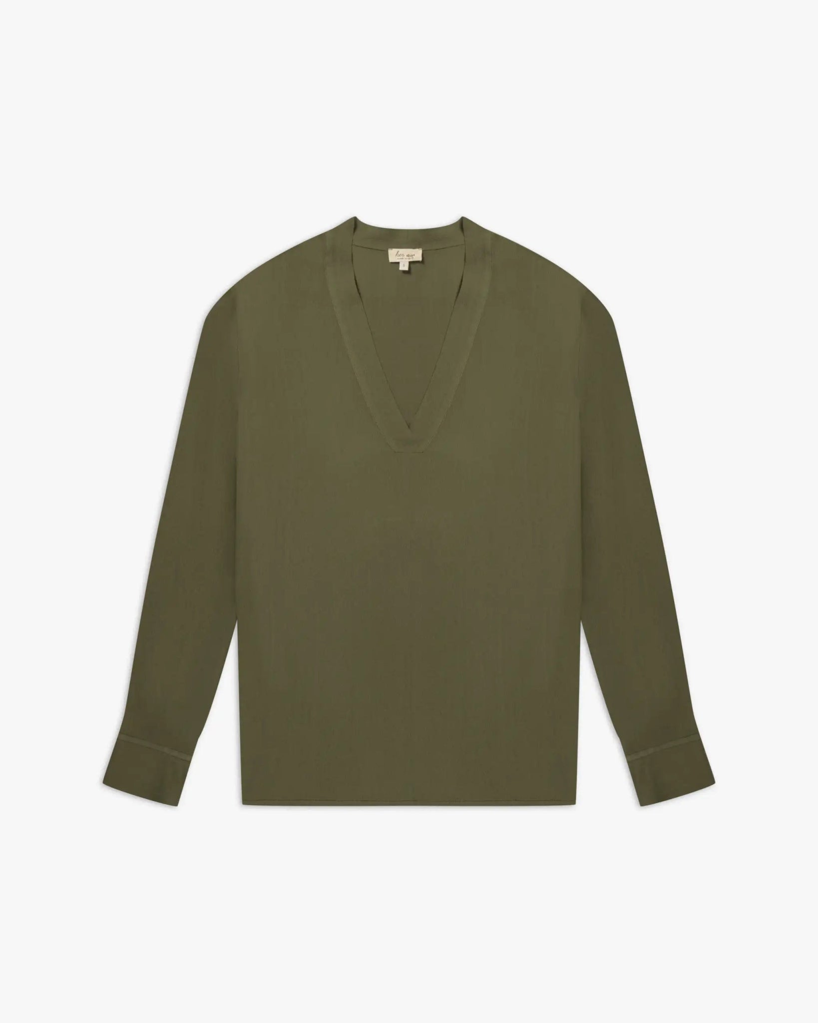 Seiden - Viscose - Crêpe V - Ausschnitt Bluse von Her Shirt - Blouses HER SHIRT