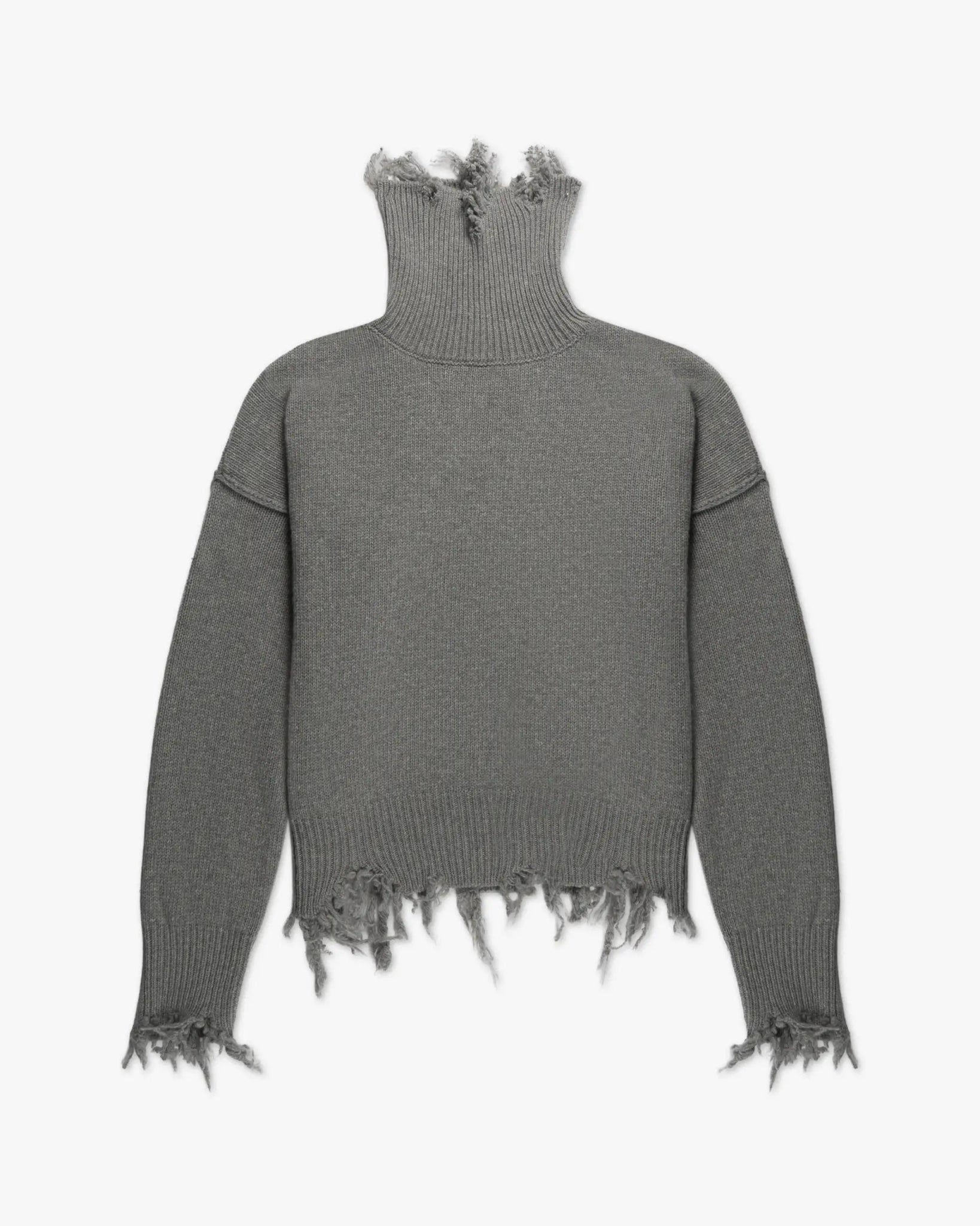 Silberner Rollkragenpulli im Destroyed Stil von Seafarer - Knitwear SEAFARER