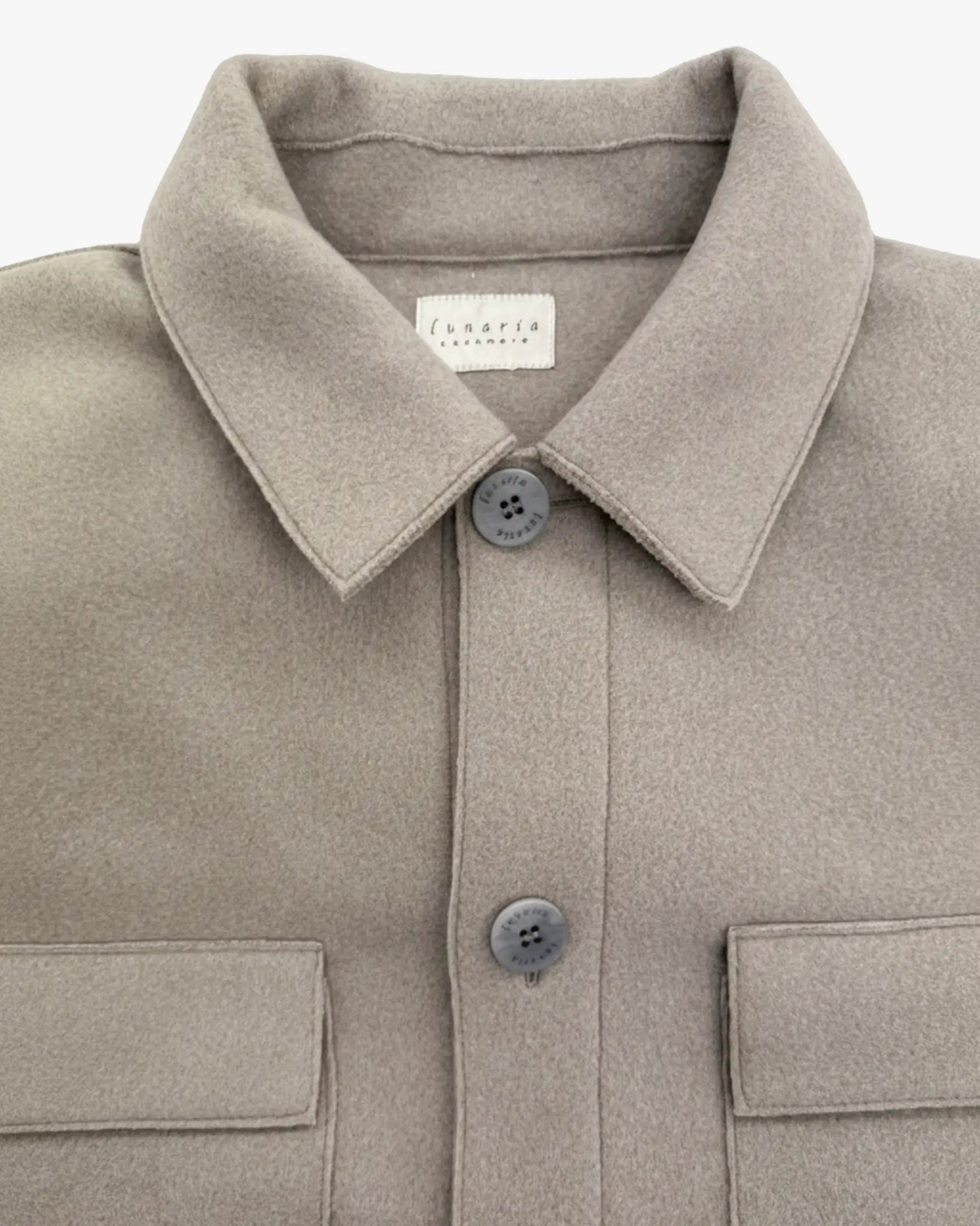 Silt Taupe Cashmere Jacke 2 - fädig gewalkt von Lunaria - Knitwear LUNARIA