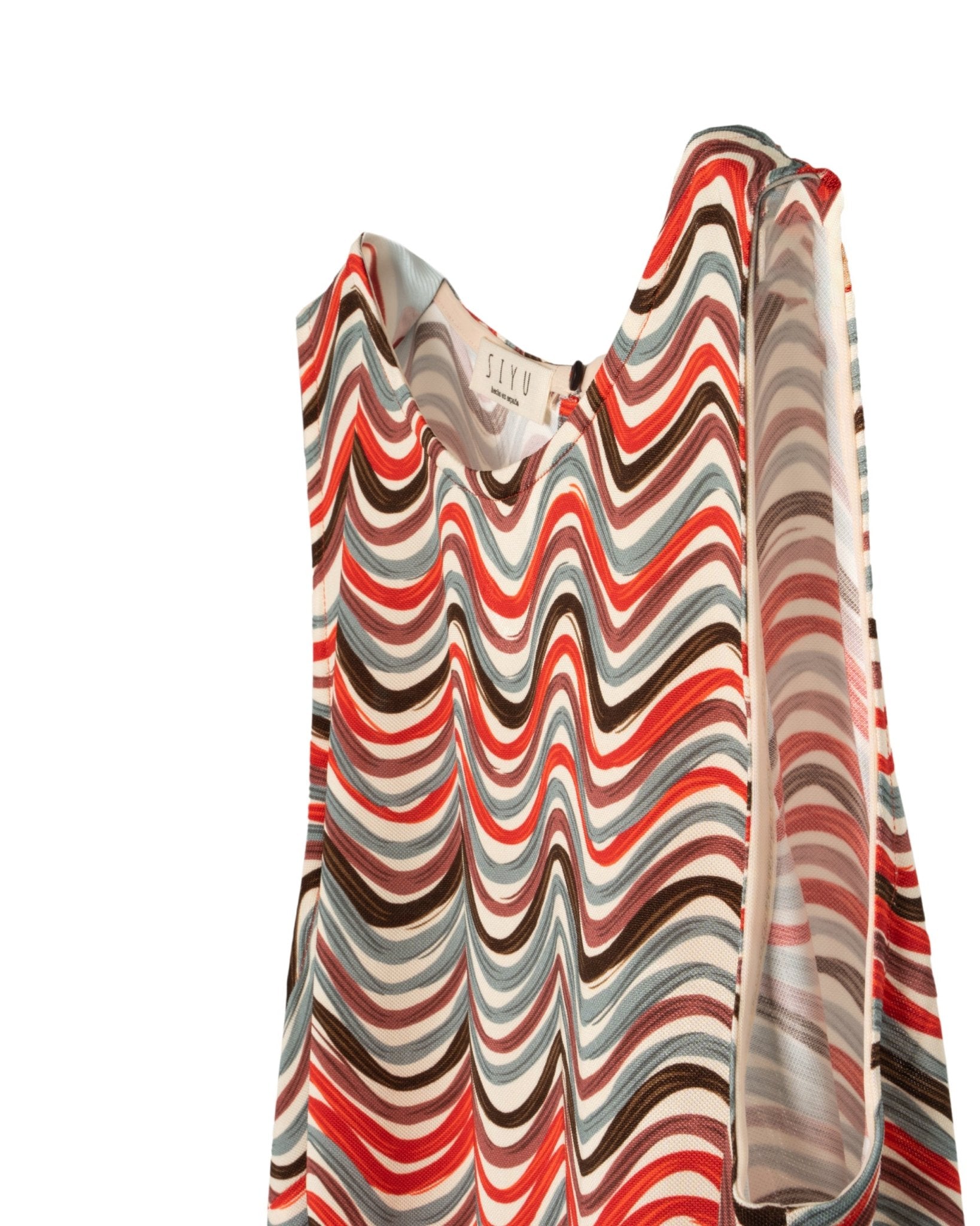SIYU | CREW SLEEVELESS DRESS WAVE MIX DESIGN - Dresses SIYU