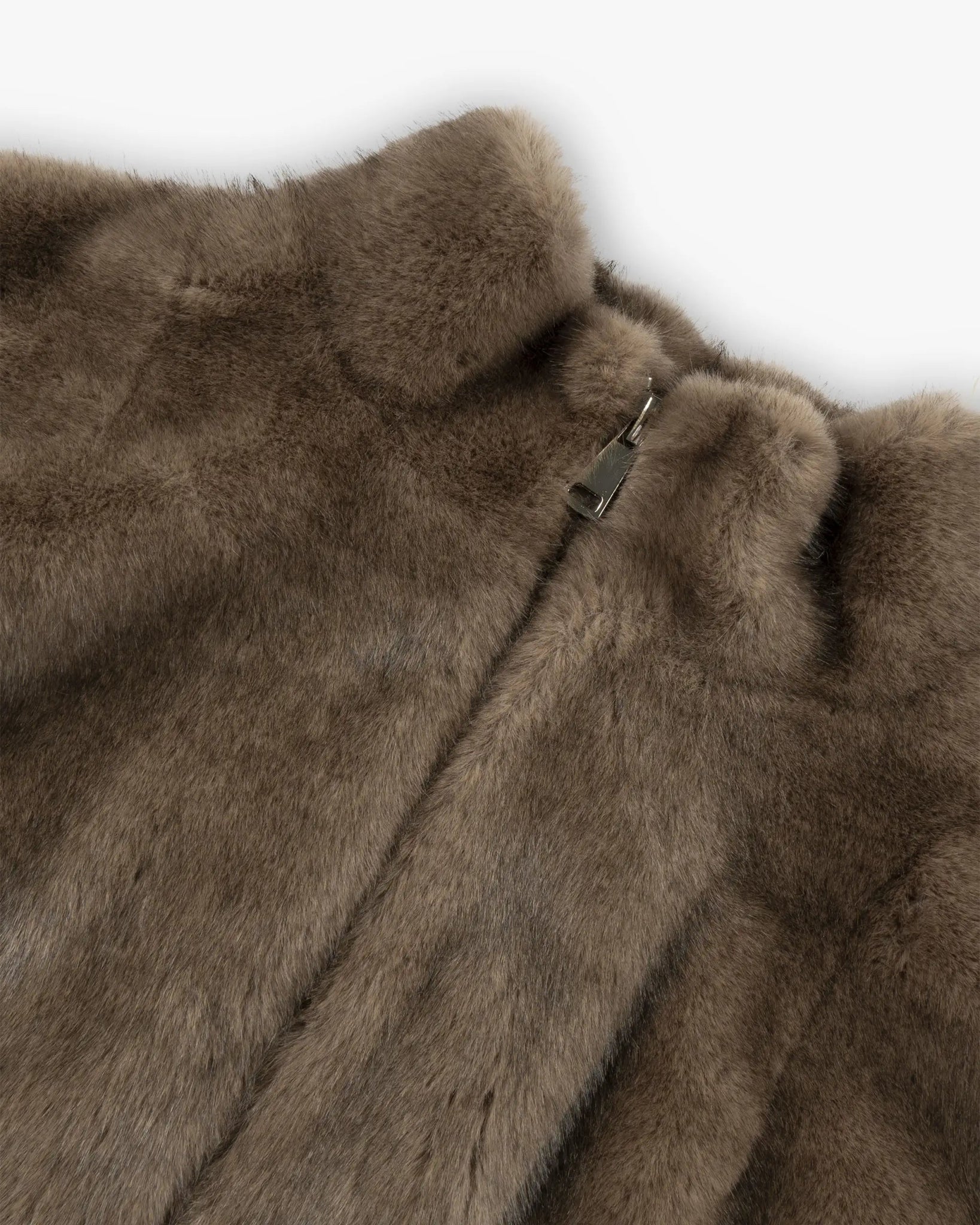 Taupefarbene Fake Fur Zip Jacke von Betta Corradi - Coats & Jackets BETTA CORADI