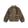 Taupefarbene Fake Fur Zip Jacke von Betta Corradi - Coats & Jackets BETTA CORADI