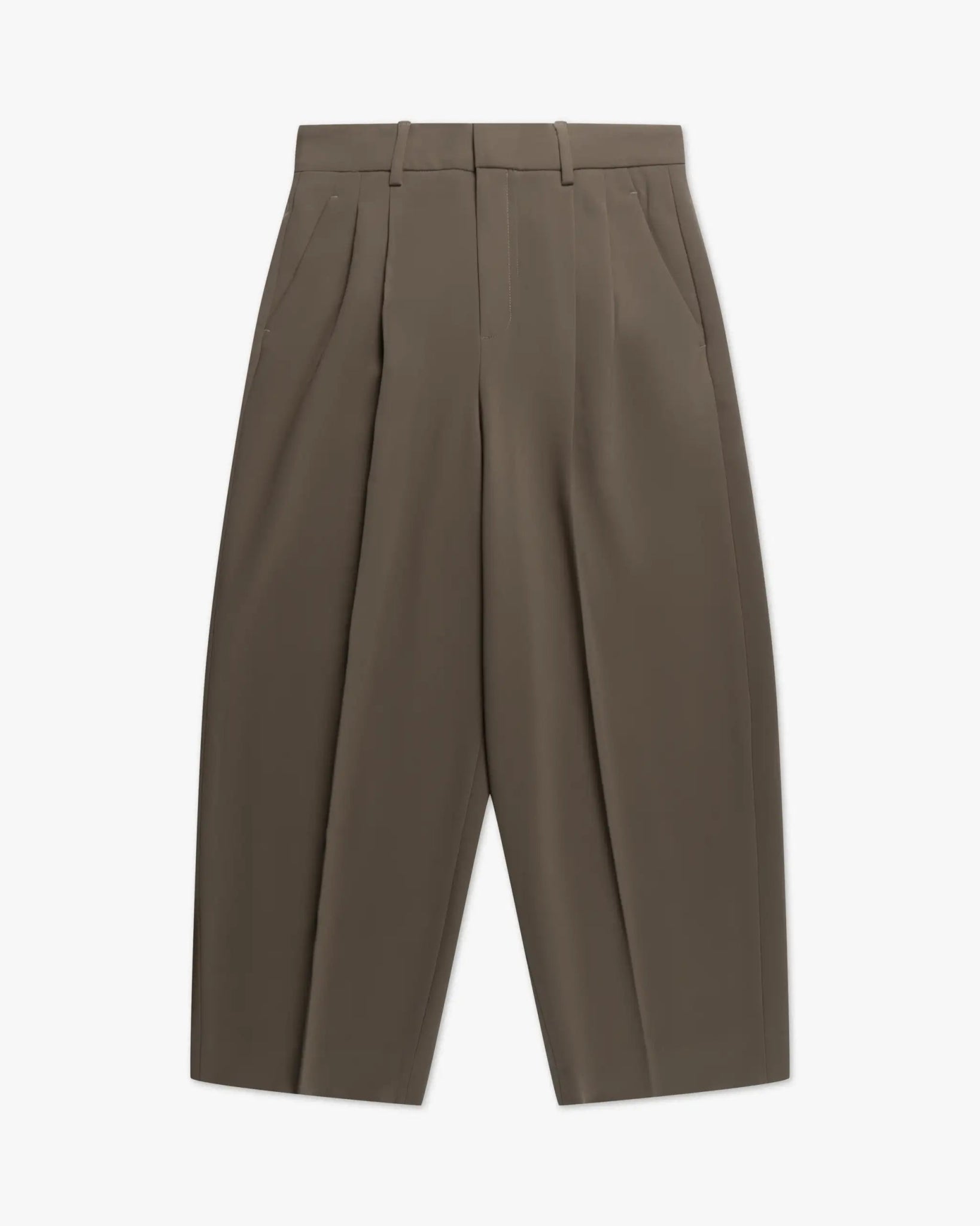 Taupefarbene Kurze Hose Mit Bundfalten von Rossi - Trousers ROSSI