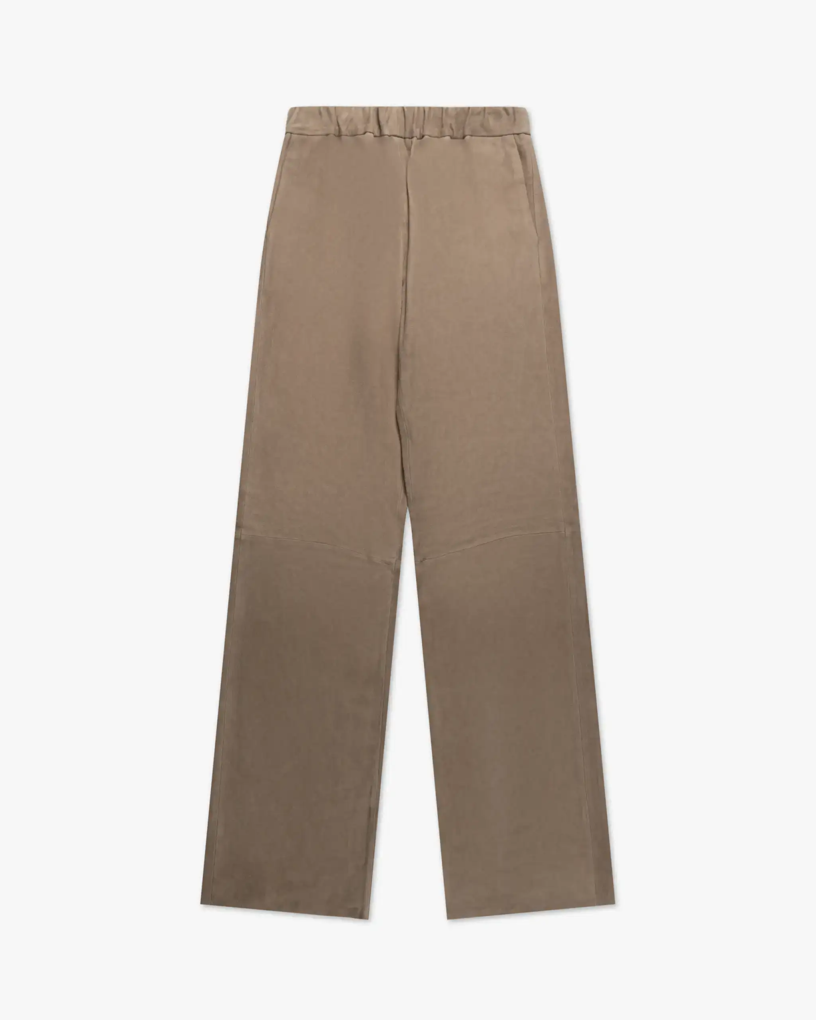 Taupefarbene Stretchvelour Leder Wide Leg Hose von Novelle - Trousers NOVELLE