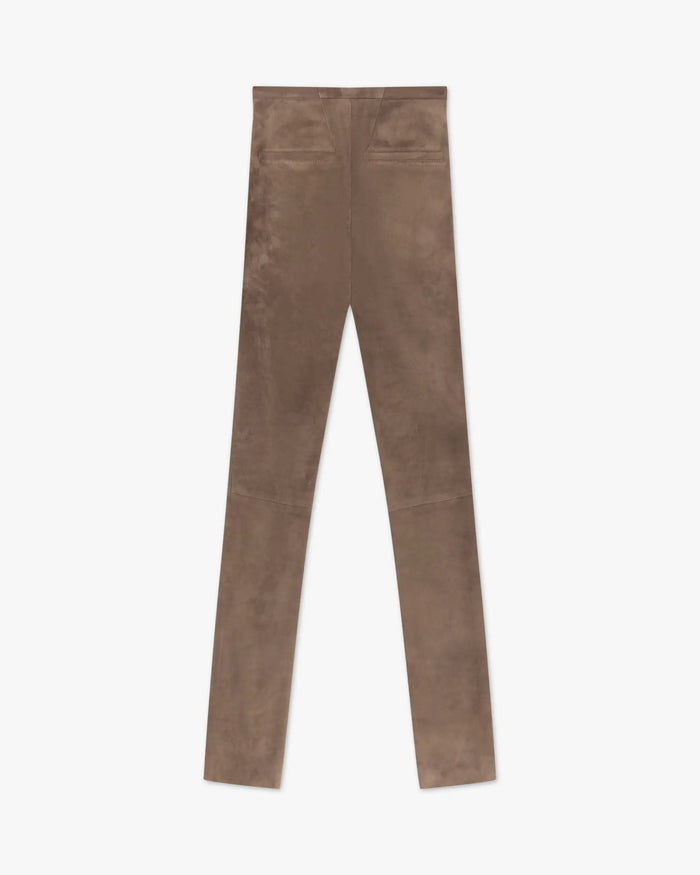 Taupefarbene Wildleder Stretch Leggings von White T