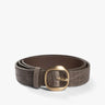 Taupefarbener 350 mm Kalbsnappa mit Krokoprägung und Schließe von Giancarlo Nevola - Belts GIANCARLO NEVOL