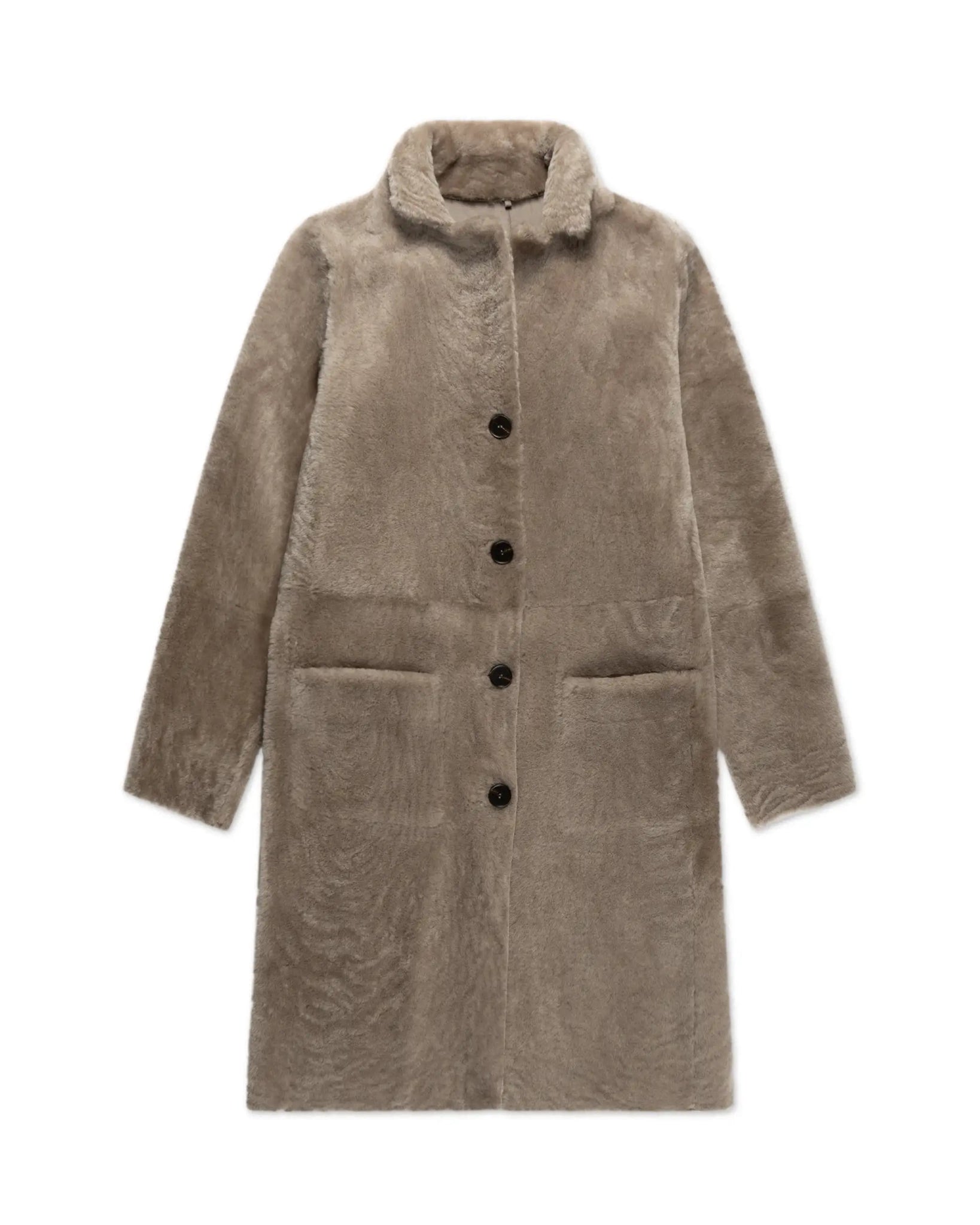Taupefarbener Reversibler Einreiher Kurzmantel von Novelle - Coats & Jackets NOVELLE