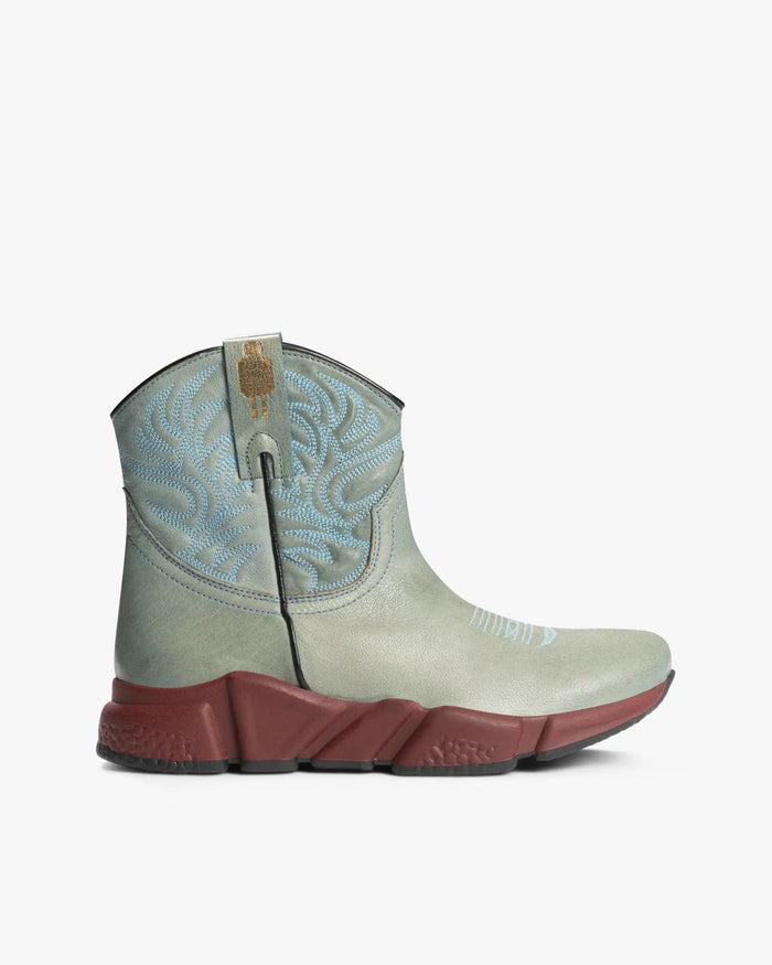 Türkis Rosso Texas Low Boot mit großer Sohle