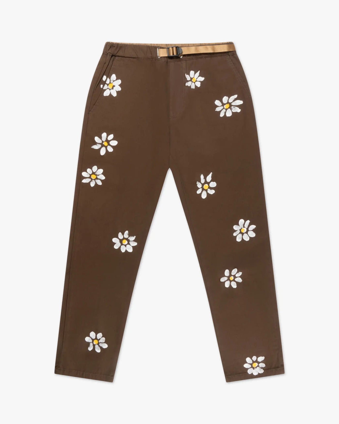 Unico Olive handbemalte Blumen Trainingshose von White T