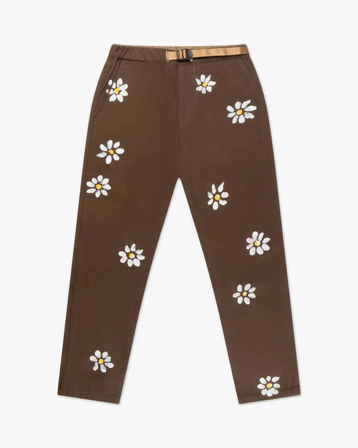 Unico Olive handbemalte Blumen Trainingshose von White T