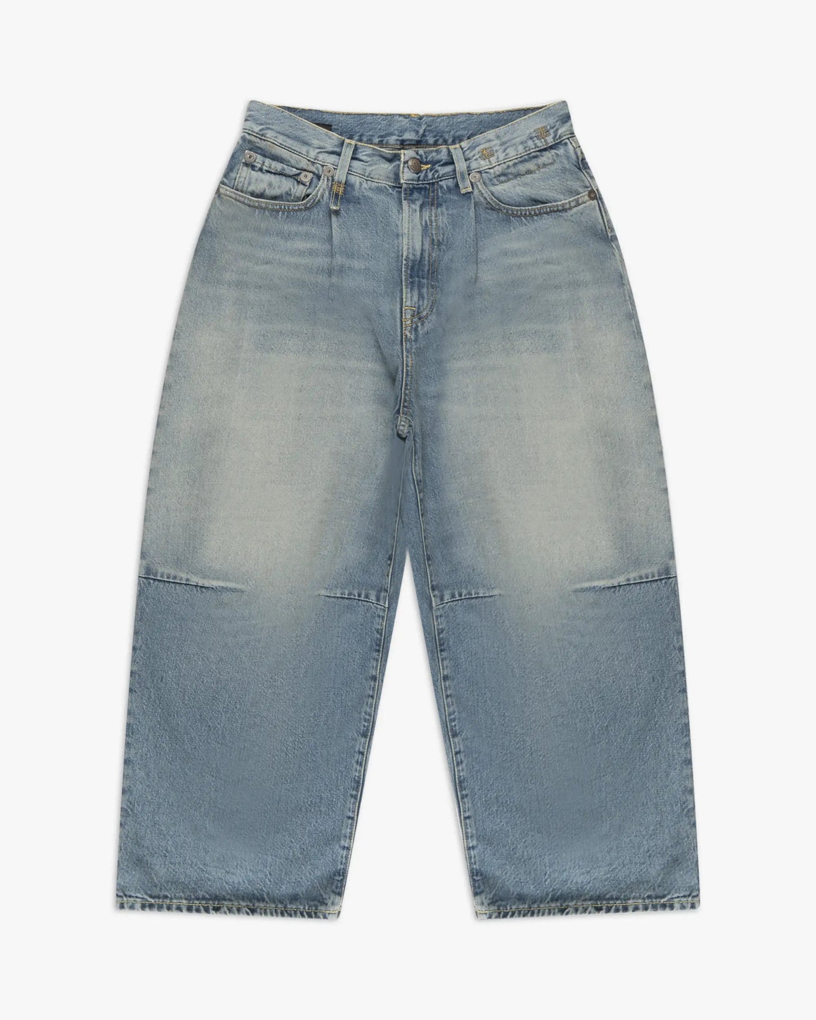 Verschleiertes Blau Gekürzte Weite Bein Jeans von R13 New York - Denim R13 WOMEN