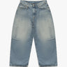 Verschleiertes Blau Gekürzte Weite Bein Jeans von R13 New York - Denim R13 WOMEN